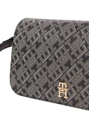 Bolso Negro Cruzado Con Estampado De Monograma Tommy Hilfiger