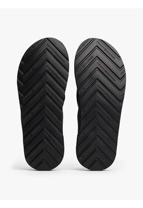 Sandalias Negro Con Logo Tommy Hilfiger