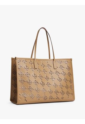 Bolso Beige Tote City Con Monograma TH Tommy Hilfiger