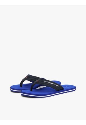 Sandalias Azul De Tela Trenzada Con Logo Tommy Hilfiger