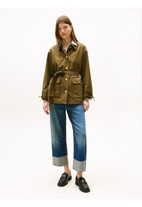 Chaqueta Verde De Campaña Repelente Al Agua Tommy Hilfiger