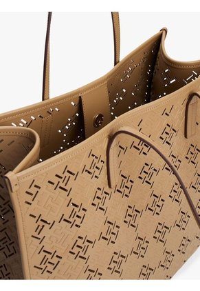 Bolso Beige Tote City Con Monograma TH Tommy Hilfiger