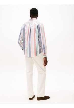 Camisa Multicolor Oxford A Rayas De Corte Amplio Tommy Hilfiger