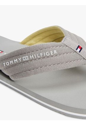 Sandalias Gris De Tela Trenzada Con Logo Tommy Hilfiger