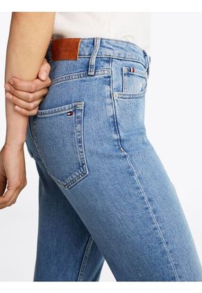 Jeans Azul Tobilleros Ajustados De Talle Alto Tommy Hilfiger