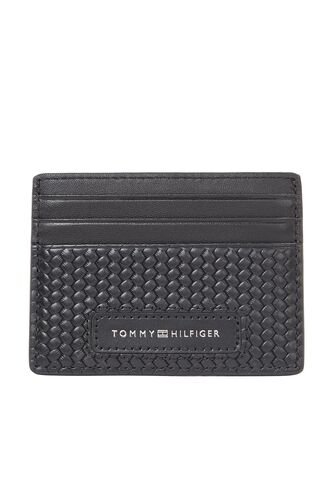 Tarjetero Negro De Cuero Con Textura Trenzada Tommy Hilfiger Tommy Hilfiger