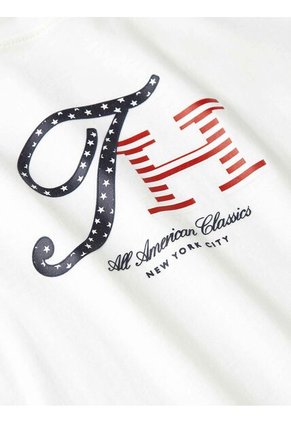 Camiseta Blanca Con Logo Gráfico De Corte Regular Tommy Hilfiger