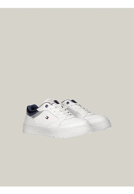 Tenis Blanco Para Niña De Corte Bajo Con Velcro Tommy Hilfiger