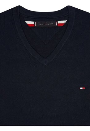 Saco Azul Con Cuello V Para Hombre Tommy Hilfiger