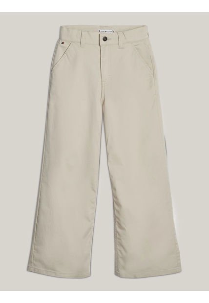 Pantalón Niña Beige Chino Essential Con Pierna Ancha Tommy Hilfiger