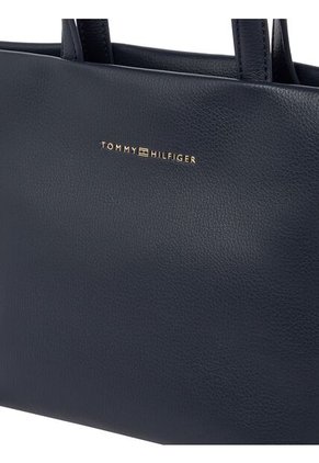 Bolso Azul Tote Con Correa Cruzada Tejida Tommy Hilfiger