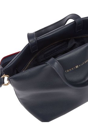 Bolso Azul Tote Con Correa Cruzada Tejida Tommy Hilfiger