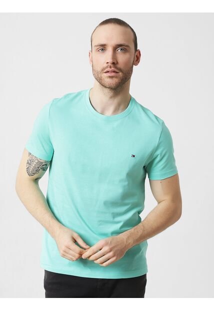 Camiseta Verde Essential Con Logo Tommy Hilfiger
