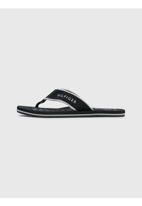 Sandalias De Tejido Trenzado Con Logo Hombre Negro Tommy Hilfiger