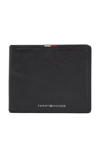 Billetera Negra Corporate De Cuero Con Monedero Tommy Hilfiger Tommy Hilfiger