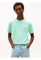 Camiseta Celeste De Cuello Redondo Con Logo Bordado Tommy Hilfiger de Tommy Hilfiger