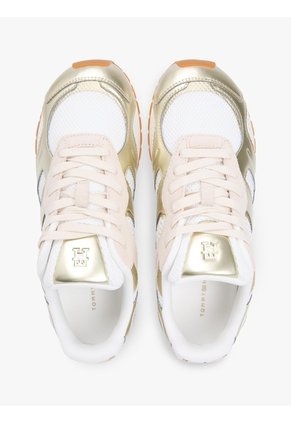 Tenis Dorado Metalizadas Con Texturas Tommy Hilfiger