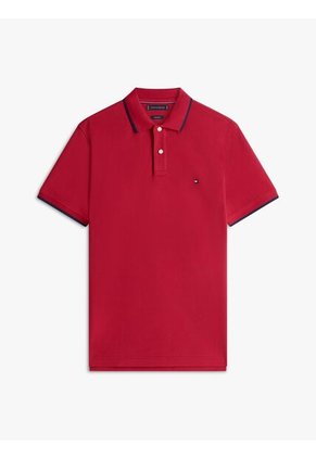 Polo Rojo De Piqué Con Corte Regular Tommy Hilfiger