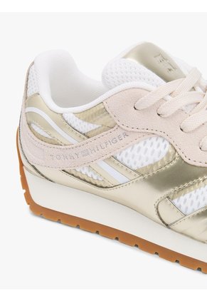 Tenis Dorado Metalizadas Con Texturas Tommy Hilfiger