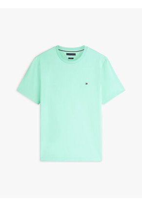 Camiseta Celeste De Cuello Redondo Con Logo Bordado Tommy Hilfiger