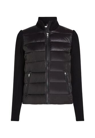 Chaqueta Negra Acolchada De Cuello Alto Con Cierre De Cremallera Tommy Hilfiger Tommy Hilfiger