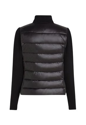 Chaqueta Negra Acolchada De Cuello Alto Con Cierre De Cremallera Tommy Hilfiger