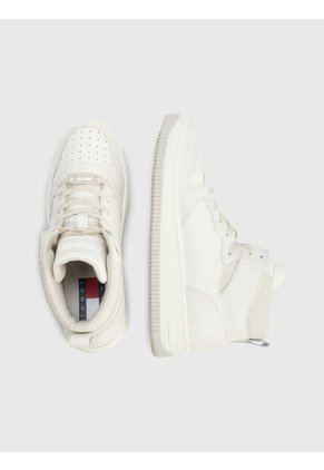 Tenis De Baloncesto Retro Cuero Mujer Blanco Tommy Hilfiger