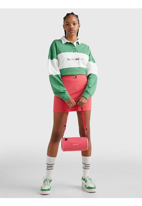 Camiseta De Rugby Verde Con Logo Bordado Para Mujer Tommy Jeans