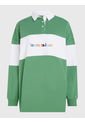 Camiseta De Rugby Verde Con Logo Bordado Para Mujer Tommy Jeans de Tommy Hilfiger
