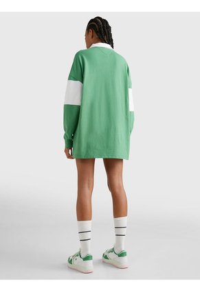 Camiseta De Rugby Verde Con Logo Bordado Para Mujer Tommy Jeans