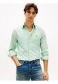 Camisa Verde TH Flex Regular De Popelín Tommy Hilfiger de Tommy Hilfiger