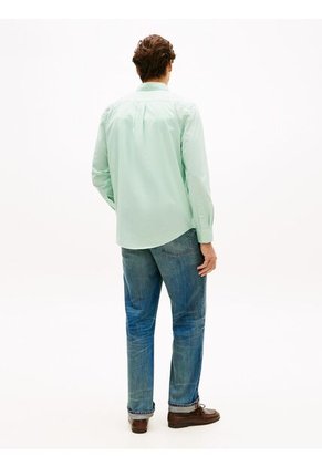 Camisa Verde TH Flex Regular De Popelín Tommy Hilfiger