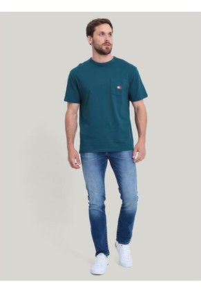 Camiseta Verde De Corte Regular Con Bolsillo Tommy Jeans