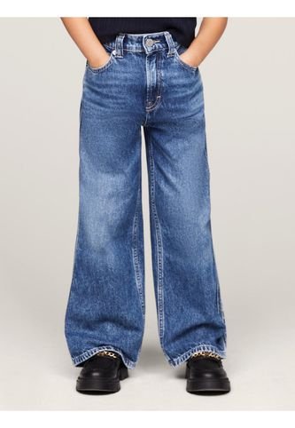 Jeans Azul Niña Con Pierna Ancha Y Lavado Oscuro Tommy Hilfiger Tommy Hilfiger