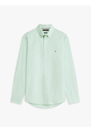 Camisa Verde TH Flex Regular De Popelín Tommy Hilfiger
