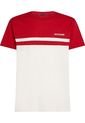 Camiseta Roja Color Block Con Monotipo Hilfiger Tommy Hilfiger de Tommy Hilfiger