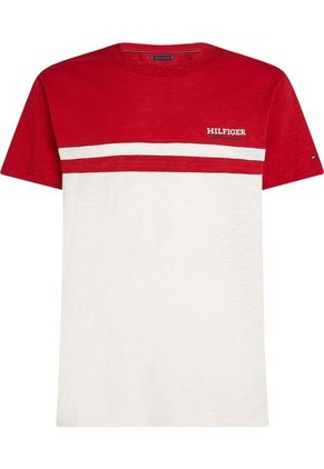Camiseta Roja Color Block Con Monotipo Hilfiger Tommy Hilfiger