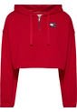 Hoodie Cropped Con Cremallera De Un Cuarto Mujer Rojo Tommy Jeans de Tommy Hilfiger
