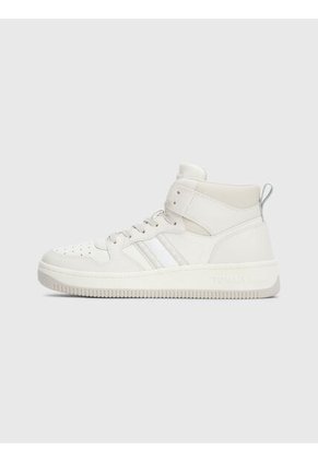 Tenis De Baloncesto Retro Cuero Mujer Blanco Tommy Hilfiger