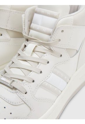 Tenis De Baloncesto Retro Cuero Mujer Blanco Tommy Hilfiger