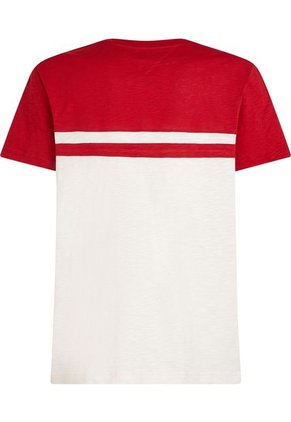 Camiseta Roja Color Block Con Monotipo Hilfiger Tommy Hilfiger