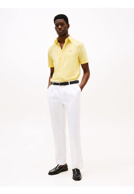 Camisa Amarilla Poplin Solida Tommy Hilfiger