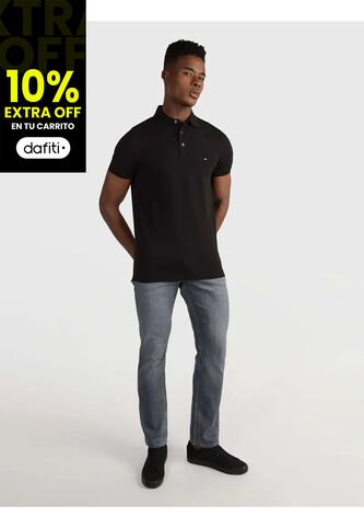 Polo 1985 Collection De Piqué Y Corte Slim Hombre Negro Tommy Hilfiger Tommy Hilfiger