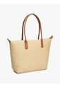 Bolso Beige Tote Popette Raffia Con Insignia Metalizada TH Tommy Hilfiger de Tommy Hilfiger