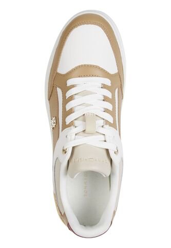 Tenis Beige De Cuero Con Monograma TH Tommy Hilfiger Tommy Hilfiger