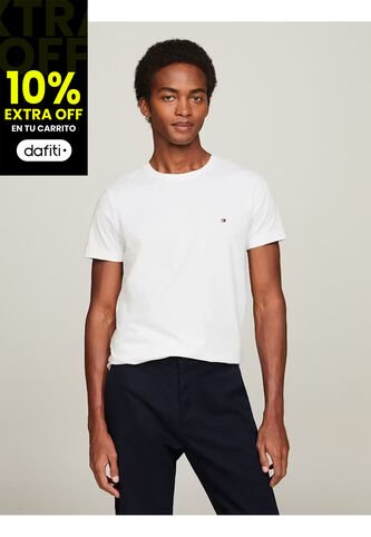 Camiseta Manga Corta Blanco Slim Fit Esencial Tommy Hilfiger