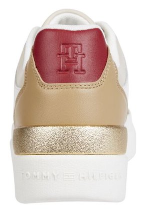 Tenis Beige De Cuero Con Monograma TH Tommy Hilfiger