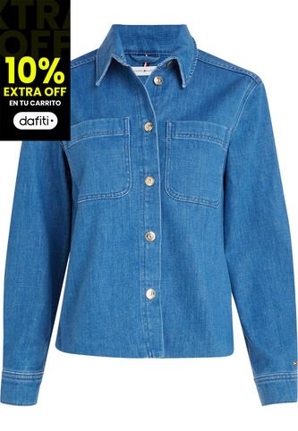 Chaqueta Denim Con Bolsillos De Solapa Para Mujer Tommy Hilfiger Tommy Hilfiger