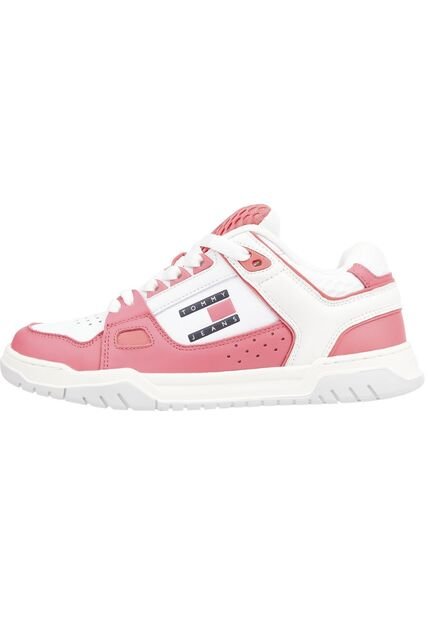 Tenis Estilo Skater Con Texturas Mixtas Mujer Rosa Tommy Hilfiger