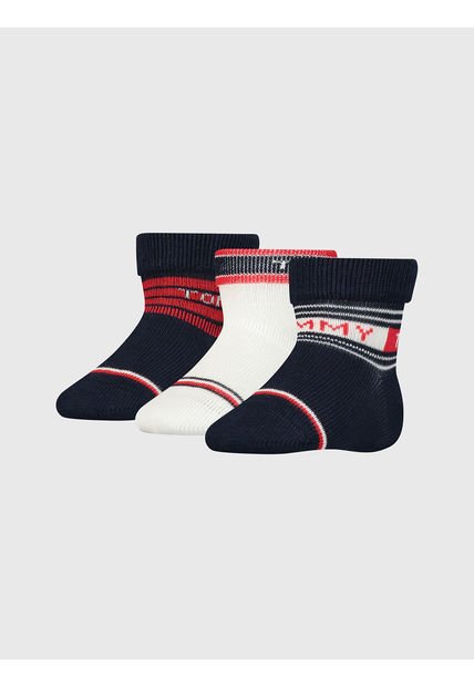 Th De Niño Baby Sock 3P Strpes Giftb Tommy Hilfiger